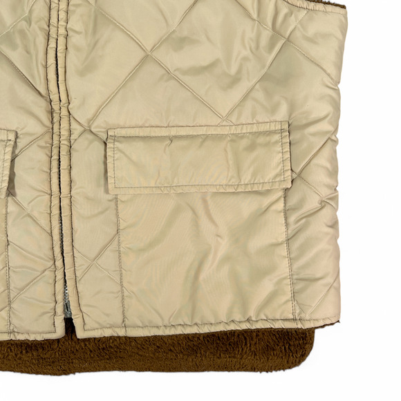 Vintage Hunting Vest Adult LARGE Brown Panhandle Slim Western Sherpa Reversible - Picture 7 of 9